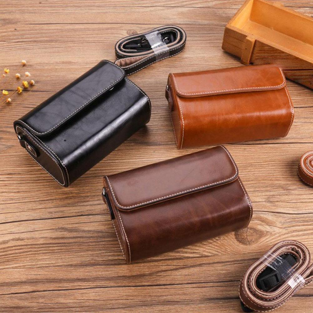 Retro Camera Leather Bag Case With Shoulder Belt for Sony SX730 For Canon SX740 G7X3 G7X HX99 R Q3P5