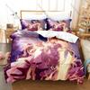 MapleStory 3Pcs Bedding Set Duvet Cover 2 Pillowcases Adele Mercedes Chibi Warrior Cartoon Graphic Breathable Dorm Bed Linen