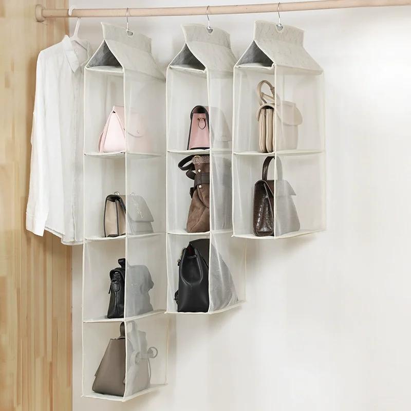 Multi Layer Bag Storage Hanging Bag Wardrobe Storage Hanging Transparent Dustproof Bags Foldable Storages Three-dimensional Bags
