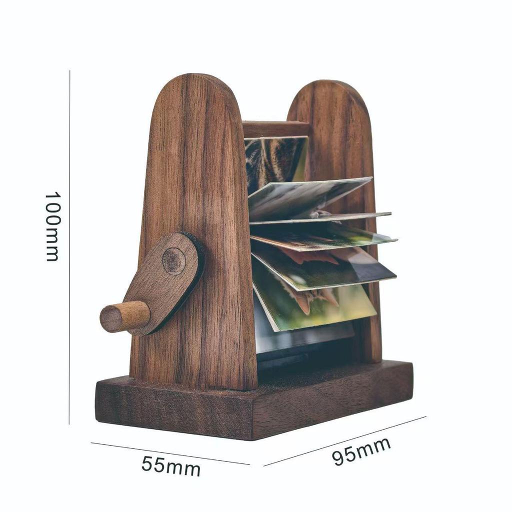 Custom Wooden Hand-Cranked Flip Photo Album Gift