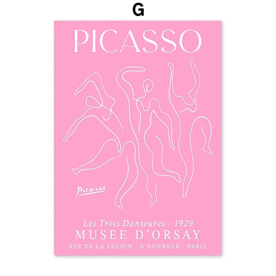 Skandinavischer Minimalistischer Wandkunst Rosa Matisse Bauhaus Blumenmarkt HD Leinwand Poster Druck Heim Schlafzimmer Wohnzimmer Dekoration