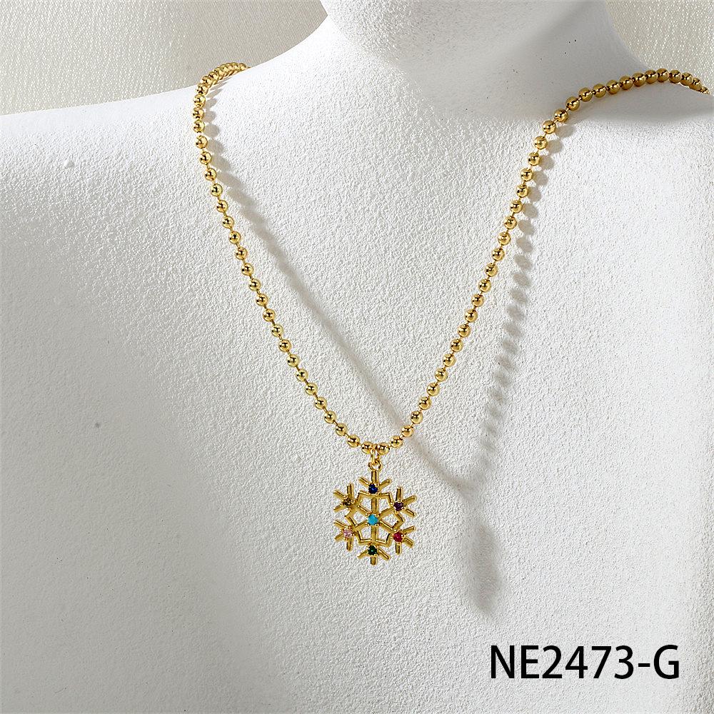 Christmas Cartoon Pendant Necklace: Snowflake, Tree & Reindeer Clavicle Chain