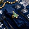 1-40PCSChristmas Tree Napkin Ring Holders Festive Dining Table Accessories for Restaurant Holiday Party Supplies Home Decoration