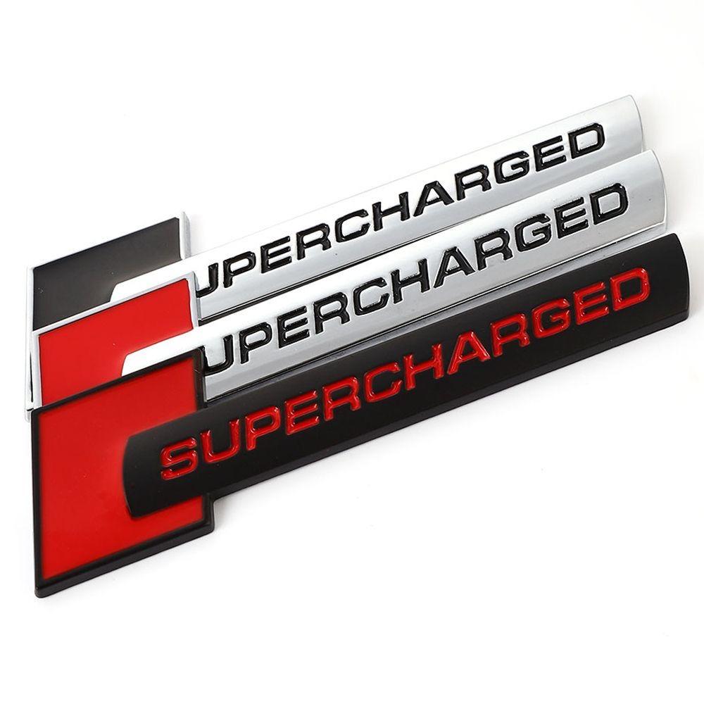 3D ABS Car Logo Supercharged Emblem Decal Car Fender Sticker Trunk Badge