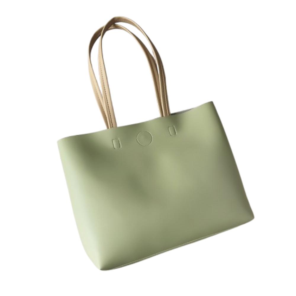 

Minimalist Design Underarm Tote Bag Solid Color Luxury Handbag Elegant Sweet Shoulder Bag Shopping зелёный