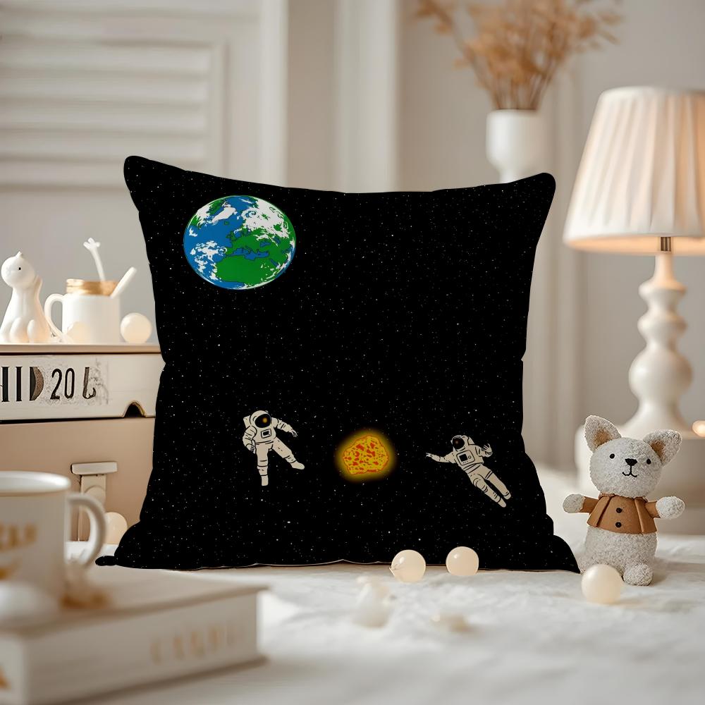 Planet Illustration Cushion Cover Pattern Printed Pillowcase For Living Room Sofa Cushion Cover & Bedroom Decor 12x12Inch