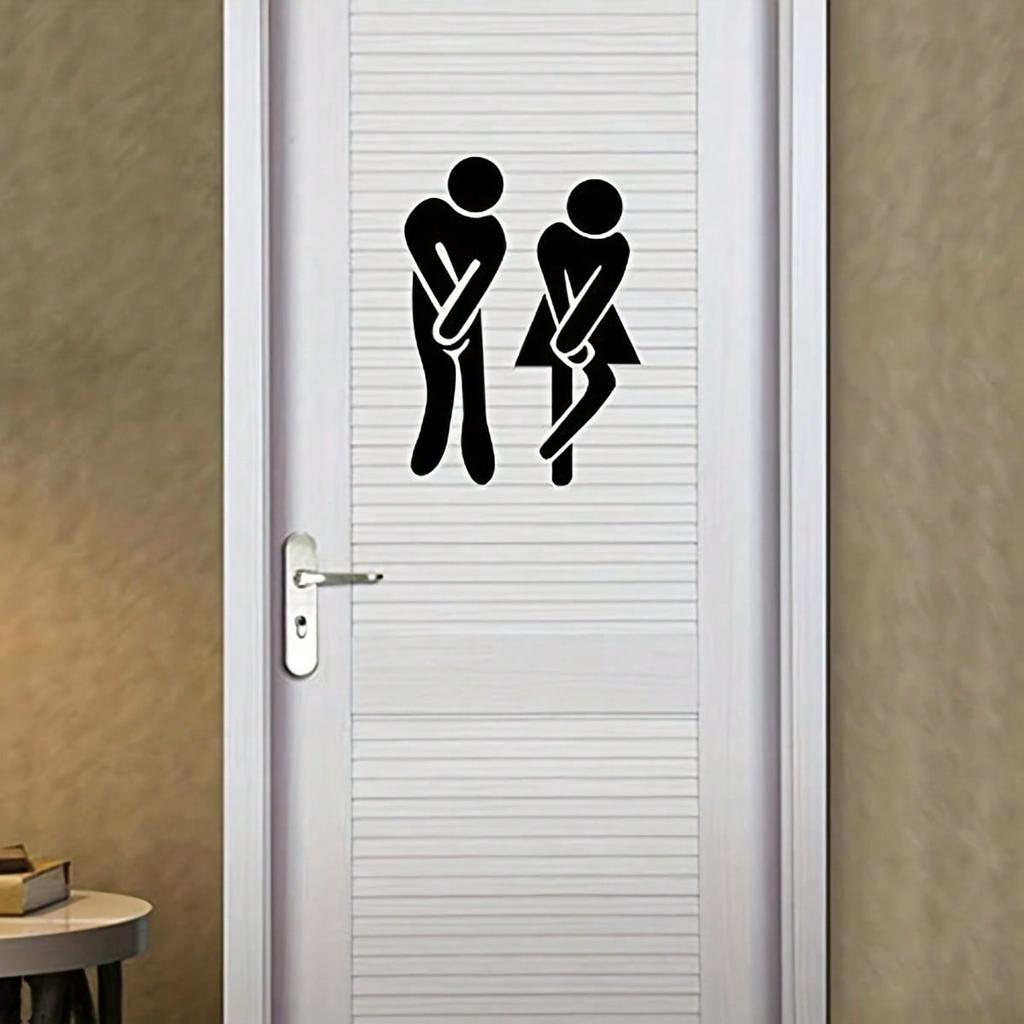 Add A Fun and Stylish Touch To Your Home with This Removable Man/Woman Toilet Sign Wall Sticker!