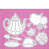 Cutting Mold Teacup Flower Pattern Educational Carbon Steel DIY Scrapbooking Card Decorative Template for Kids