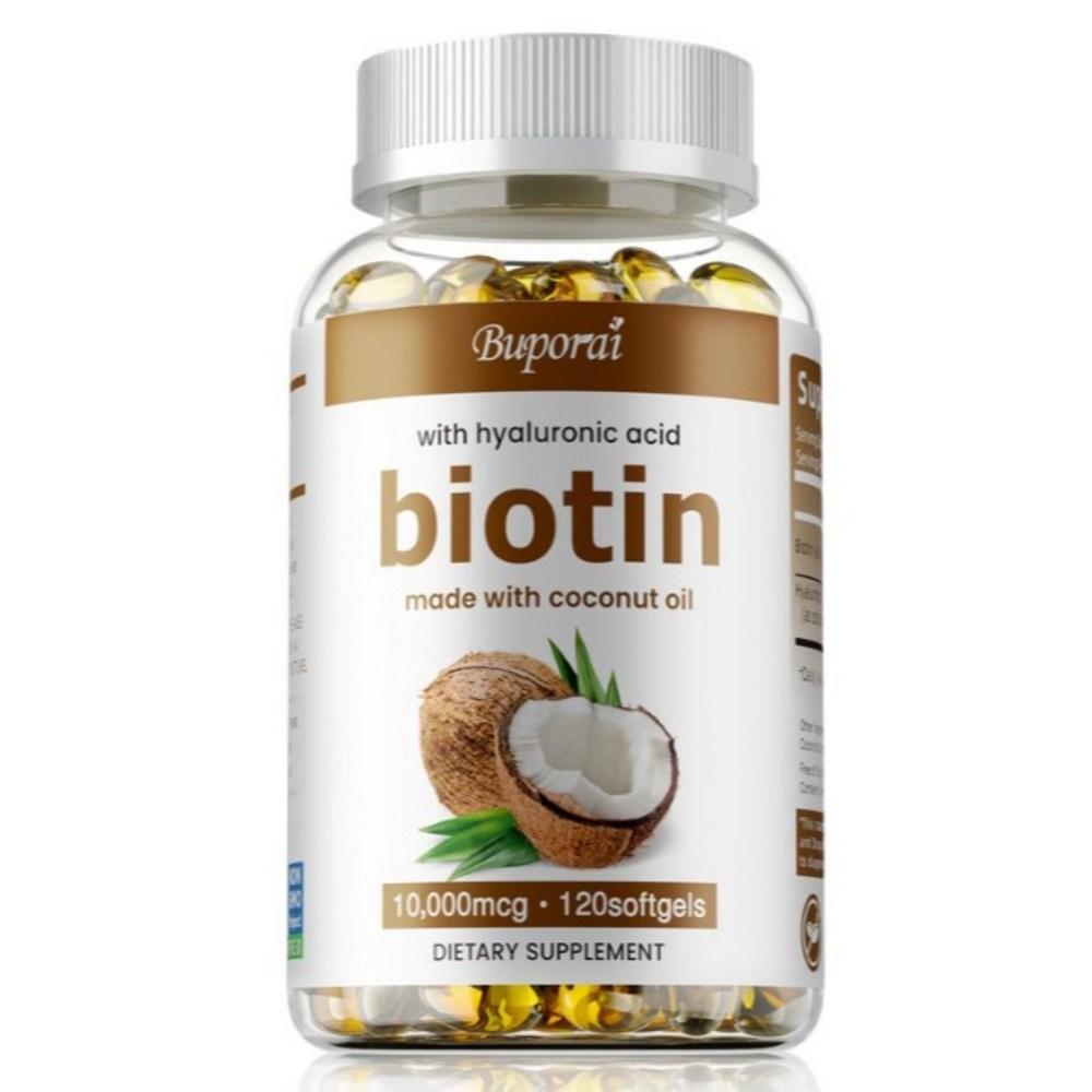 This Is a Biotin Complex Soft Capsule Containing Hyaluronic Acid and Coconut Oil, with 10,000 Micrograms of Biotin | 1 Pcs 120 Tablets