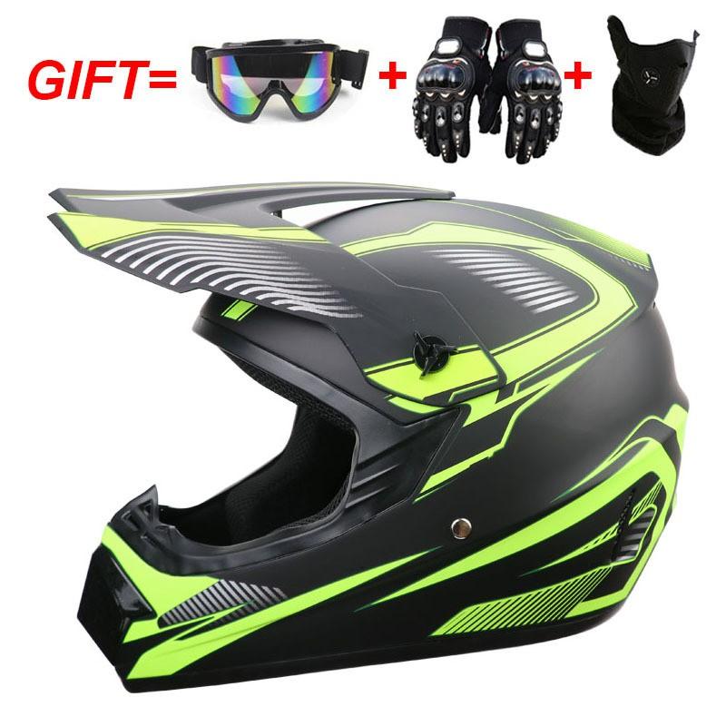 Full Face Motorcycle Helmet Off-Road ATV Dirt Bike Downhill Mountain Karting Adult Unisex ABS Safety Gear