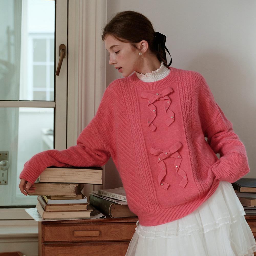 CEST MOIDEW Cest_Pearl Ribbon Knit Pullover Sweater