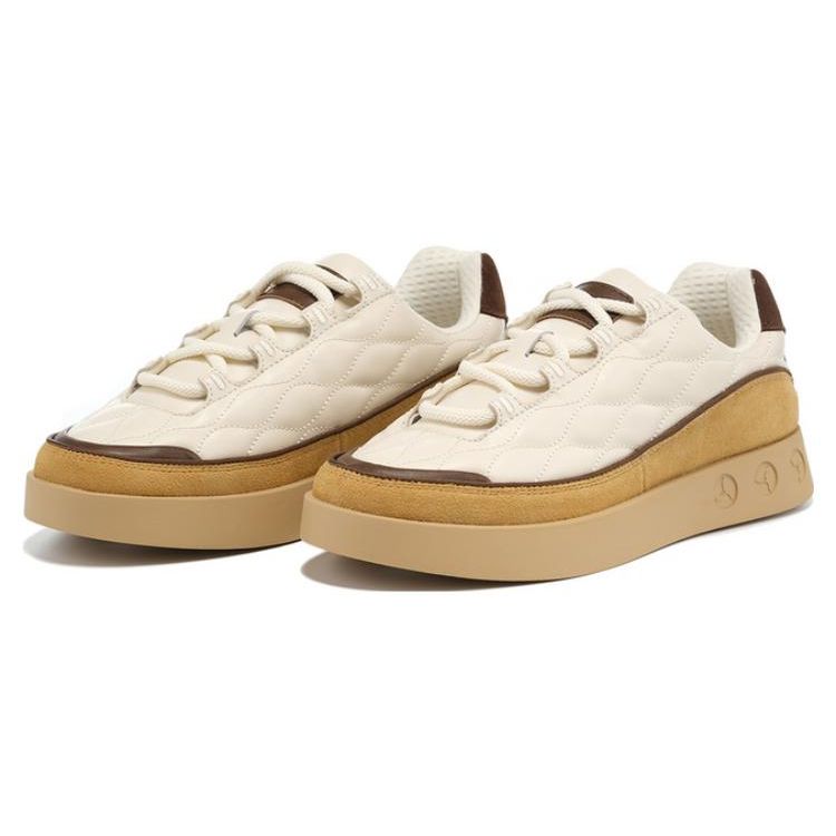 Li-Ning 1990 Classic Series Wind Bell 3 Comfortable Durable Lightweight Low-Top Skate Shoes Women Sneaker Beige ALHT074-4
