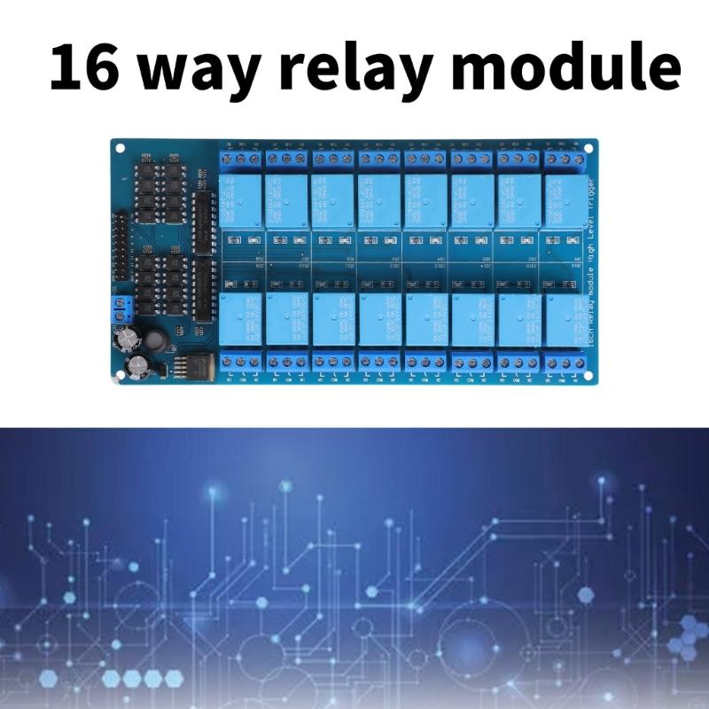 5V/12V/24V Relays Shield Module 16 Channel Relays Module with Optocoupler LM2576 Microcontrollers Interface Power Relays