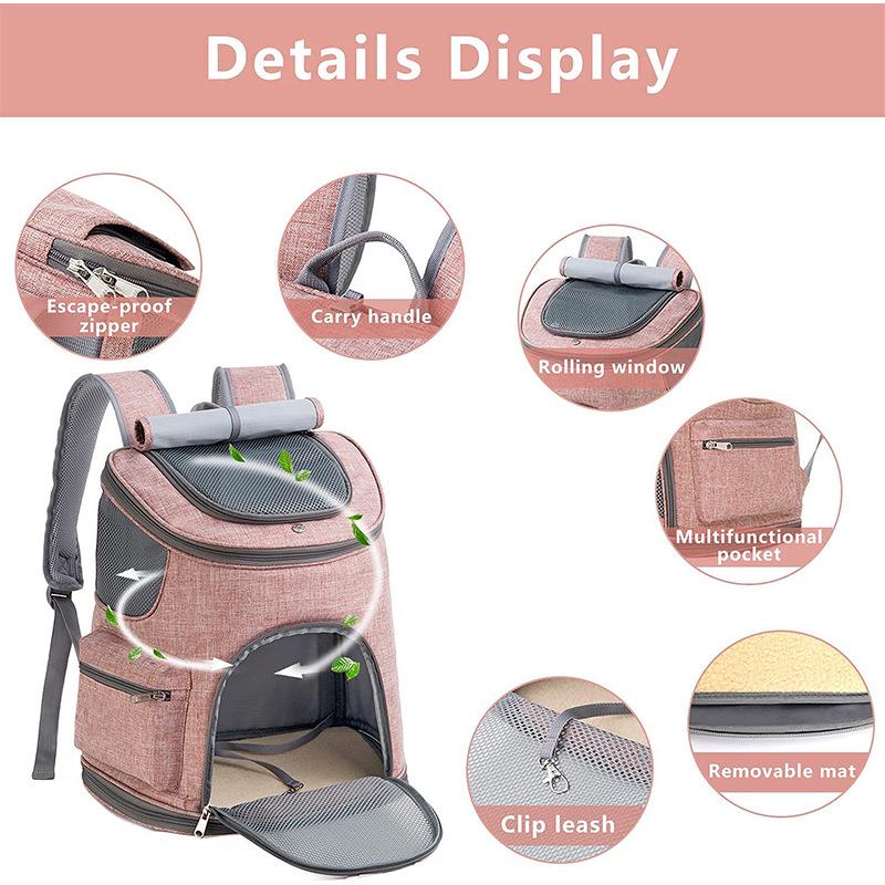 Portable Foldable Pet Backpack - Breathable, Wear-resistant Oxford Cloth for Cats and Dogs