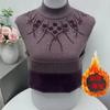 Damski Gładki Sweter z Diamentowym Wzorem do Prasowania Plus Aksamitny Pogrubiony Sweter Bazowy Modny Top