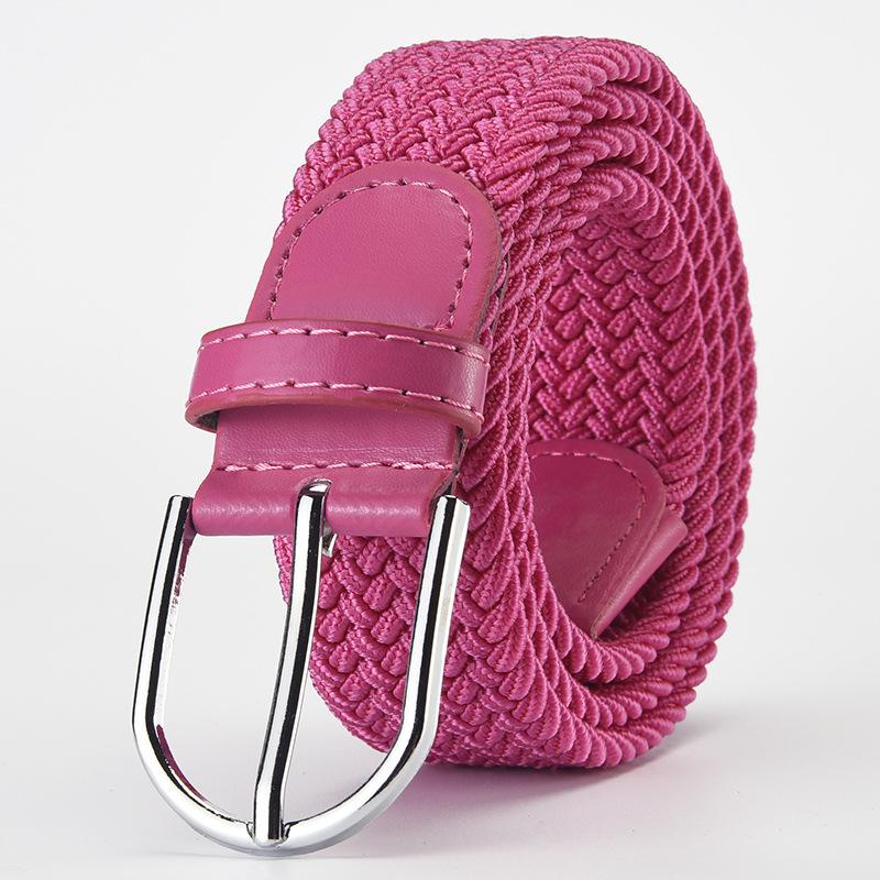 Elastic Nylon Unisex Casual Knitted Pin Buckle Jeans Belt Woven Canvas Elastic Expandable Stretch Waistband for Women Men Girdle
