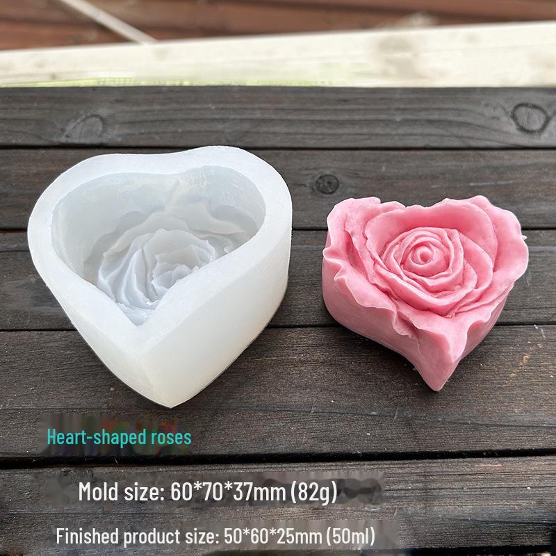 

3D силиконовая форма: Белые розы и пионы для торта, помадки, свечей, мыла, ароматерапии.
