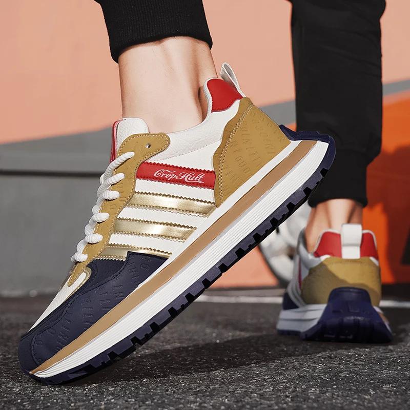 Walking Shoes Wear Resistant Comfortable Soft Thick Soled Casual Sports Shoes Outdoor Lace Up Heightening Indoor Running Shoes
