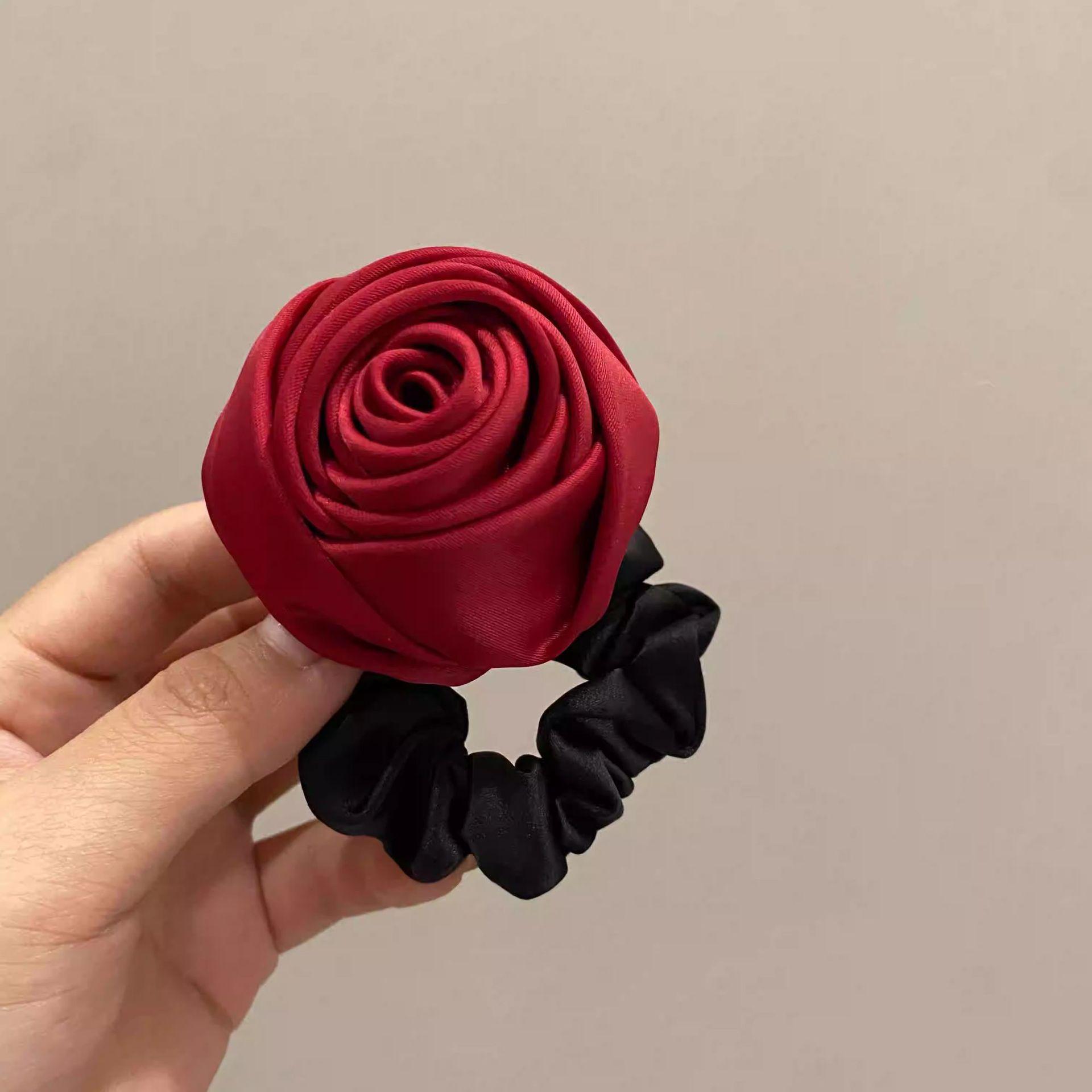 

French Satin Vintage Rose Headband: 2024 Spring/Summer Collection Hair Accessory