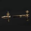 White Cubic Zirconia Earrings 925 Silver Yellow Gold Plated Studs