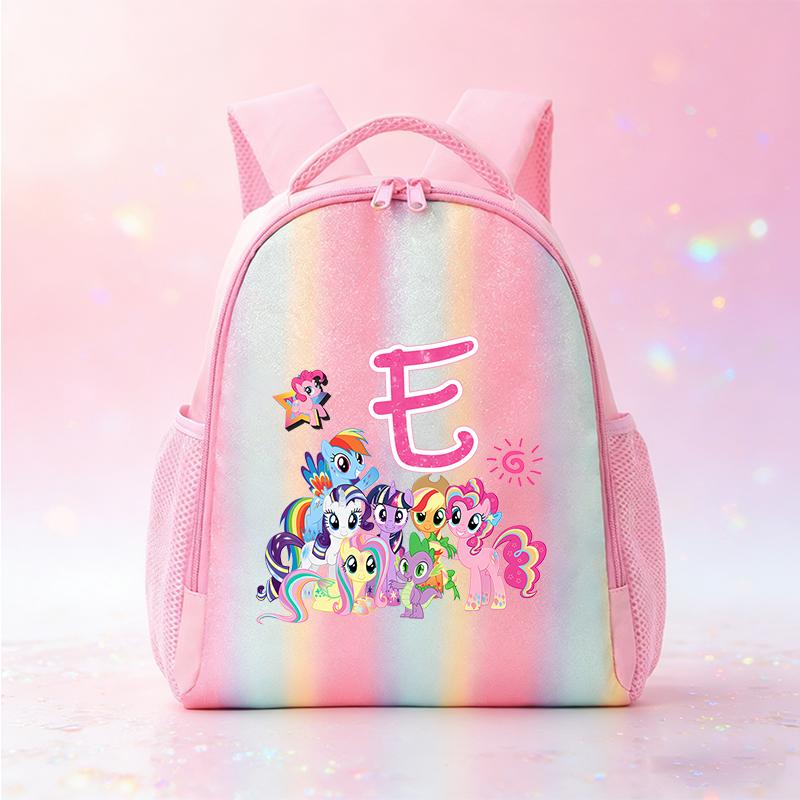 My Little Pony Schoolbag Kawaii Anime Pattern Pink Backpack Primary School Kindergarten Cartoon Shiny Bookbag Stationery Gifts Kid Friendly