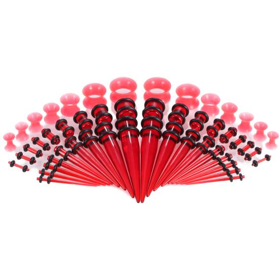 Kit Stretching Orecchie - Conici E Tunnel In Acrilico - 8 Dimensioni - Con Anelli Di Sicurezza - Foto 9