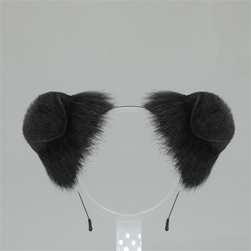 

Plush Button-Eared Dog Ears Headbands Furry Sheepdog Ears Headwear Kawaii Dalmatian Ear Hair Hoop Halloween Cosplay Headpiece ear