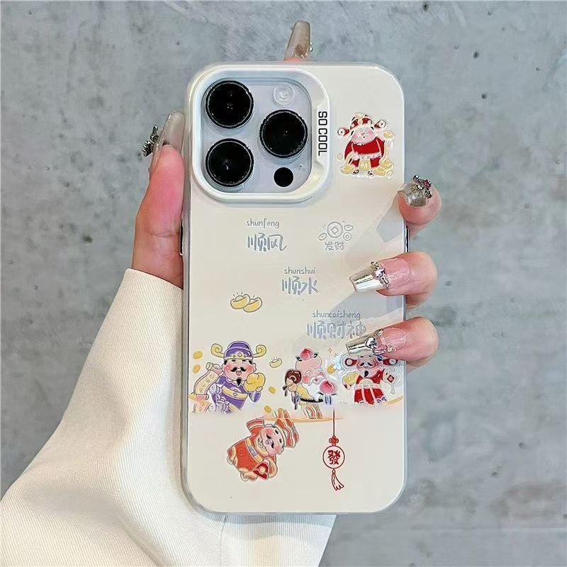 Fortune God Applicable Apple 17 Air Phone Case, iPhone 16 Pro Max, Fortune 15 Pro New 14 Fun 13 iPhone 7