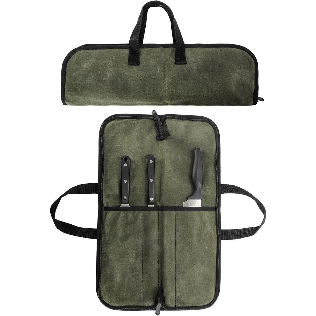 Canvas Knife Storage Bag Chef Picnic Camping Barbecue Kitchen Portable Storage Bag Chef Bag File Roll Storage No Included Knives