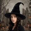 Wrinkled Lolita Witch Hat Large Brim Women's Wizard Cap Ruched Masquerade Cap  Cosplay Accessories