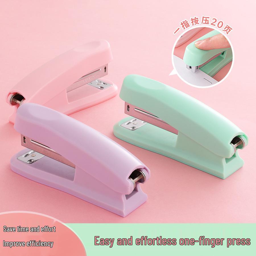 Macaron Color Effort-Saving Medium Stapler No. 12: Portable High-Performance Stationery for Office & Students