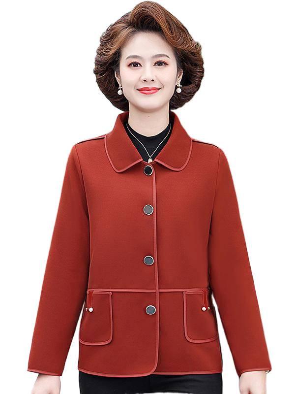Hengyuanxiang Women's Plus Size Spring/Autumn Jacket for Middle-Aged & Elderly – Fashionable Outerwear
