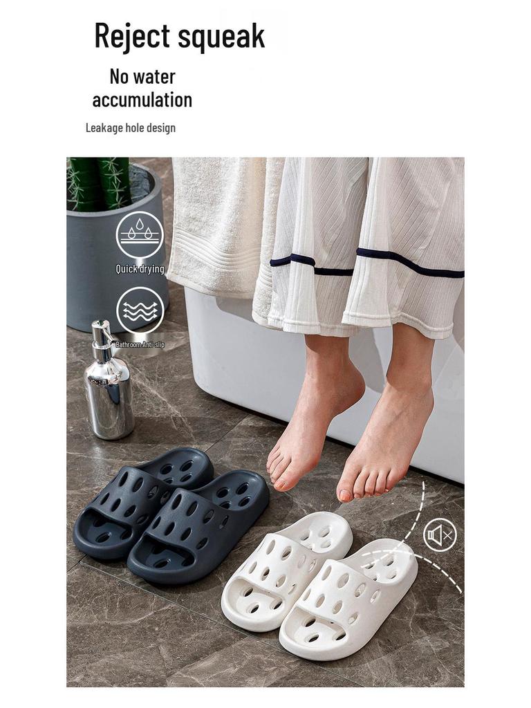 Women's Summer Indoor Non-Slip Cool Slippers - Comfortable, Breathable Hole Design for Men and Women