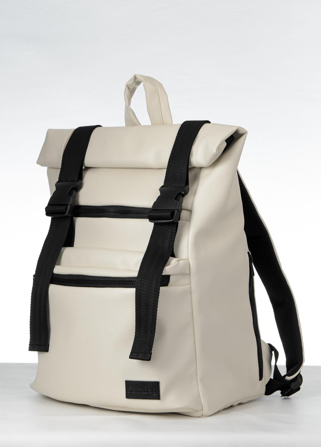 

Рюкзак рол Sambag унісекс RollTop LTT Молочний матовий 45*31*14 бежевий