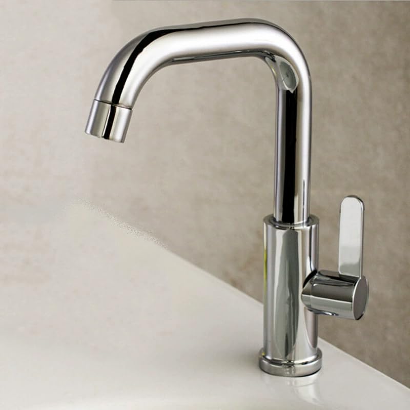 

Felimor L-Shaped Single-Lever Faucet, Replacement for Bathroom Sinks and Kitchens, Water-Saving, Standing Faucet (Silver)