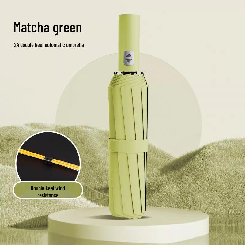 Extra großer Zwölf-Speichen-Doppelnutzungs-Handregenschirm mit Sonnenschutz aus schwarzem Kleber