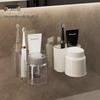LIEI No-Punch Suction Cup Toothbrush Holder with Gargle Cup