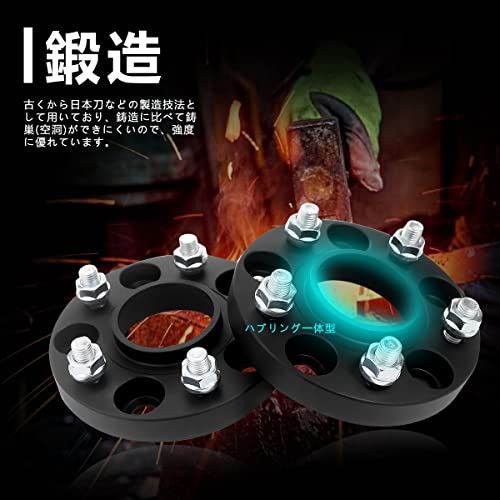 GAsupply Forged Wide Tread Spacer PCD114.3 5H Inner Diameter 67.1 M12XP1.5 Thickness 20mm Integrated Wide Tread Hub Ring Matte Black [Set of 2]