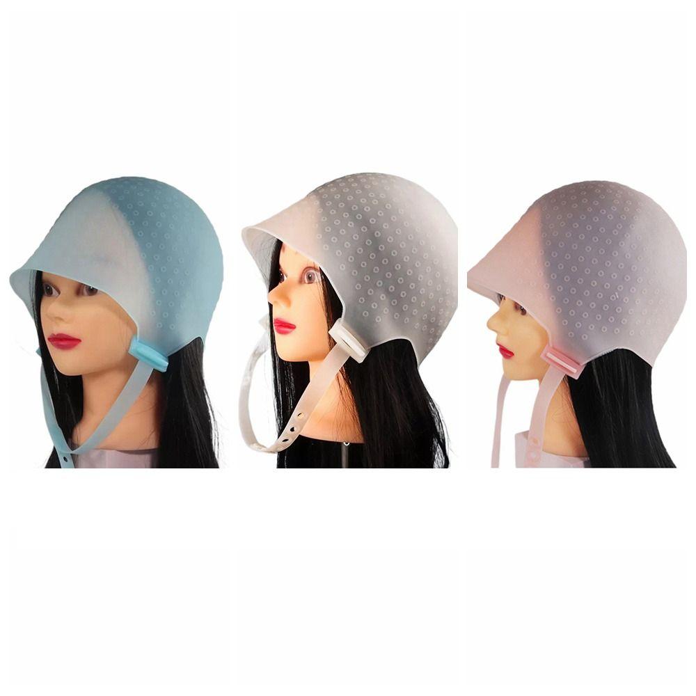 Reusable Highlighting Dye Cap Silicone Hair Coloring Cap DIY Adjustable Hair Dye Hat  Barber