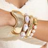Multi-Layer Geometric Open Cuff Bracelet Set for Women Fashion Jewelry