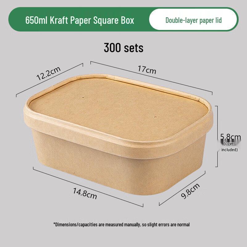 Disposable Kraft Paper Rectangular Food Container