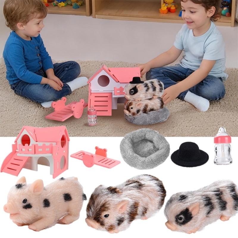 Interactive Animal Model Squeeze Pig Sensory Toy For Children Pretend Play Set