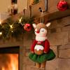 Cartoon Christmas Reindeer Hanging Decoration with Short-Pile Fabric, Finished Edges, and Holiday Artwork for Branch Displays