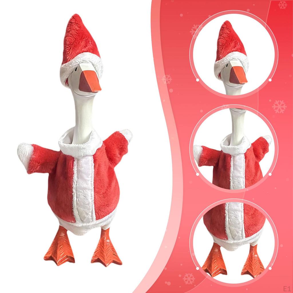 Schreibtisch Gans Schlüsselhalter Deko mit Hut Weihnachts Kleidung Statue Kostüm für Rasen Veranda Party Hof