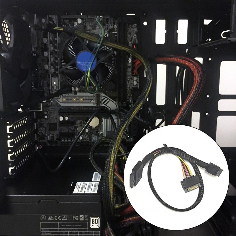 50cm Oculink PCIe SFF8611 Male To SFF8639 Female U3 Hard Drive Cable for NVMe and PCIe