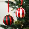 Christmas Tree Ornaments Set With Red And Green Woven Balls For Holiday Decor