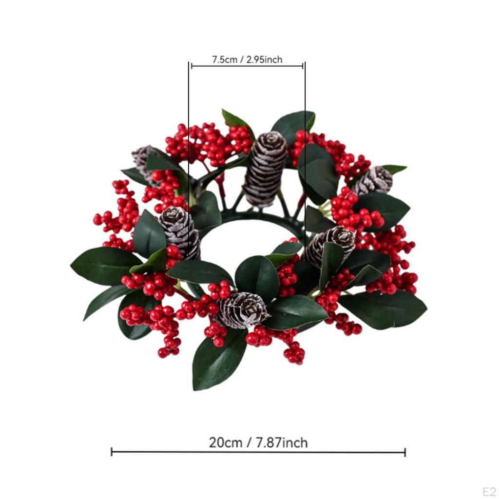 7.87" Candle Ring Wreath Rustic Table Centerpiece for Wedding Birthday