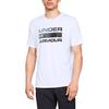 Under Armour Letter Logo Print Round Neck Sports Short Sleeve T-Shirt Men Tops White 1329582-100