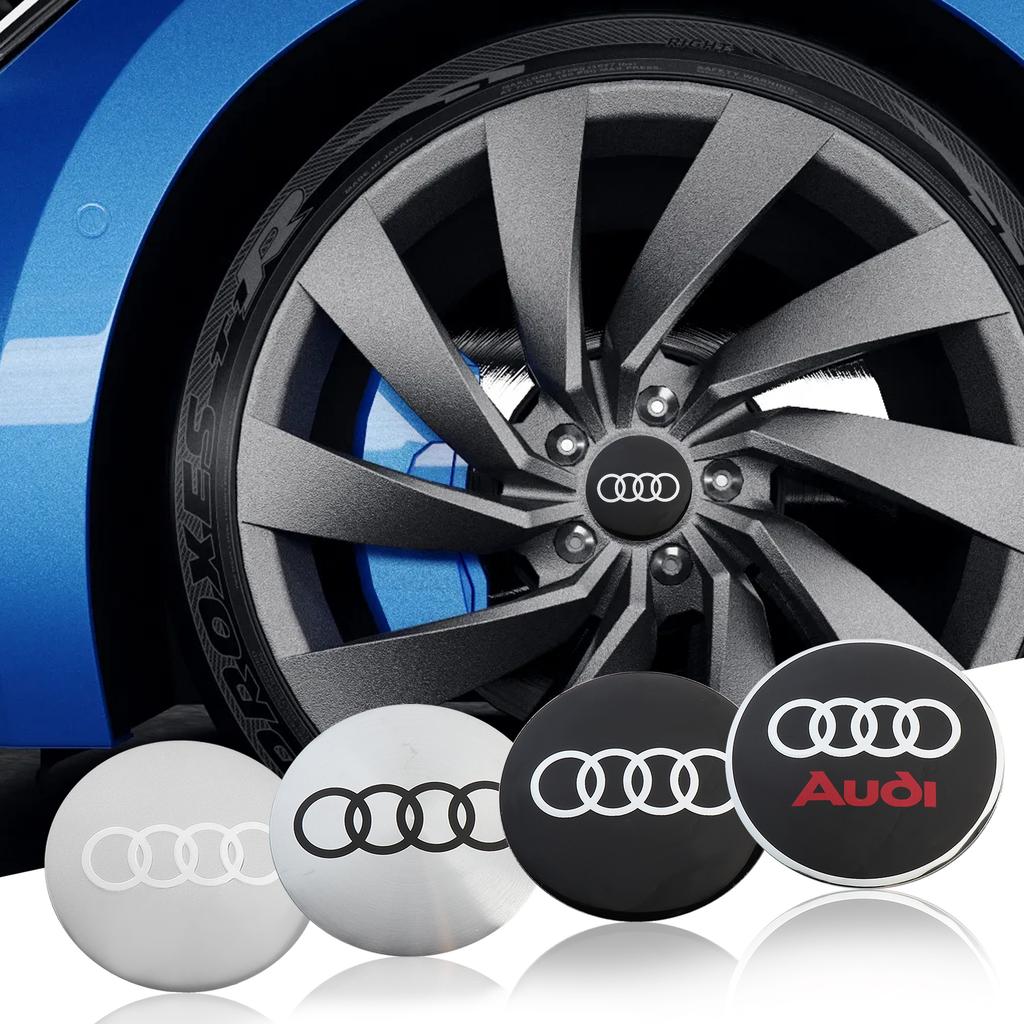 4Pc 56MM 60MM 65MM Car Wheel Center Cover Sticker Hub Cap Decal Decor For Audi Sline A3 8P 8L 8V A4 B8 B6 B7 B9 A6 C6 C7 S5 A7