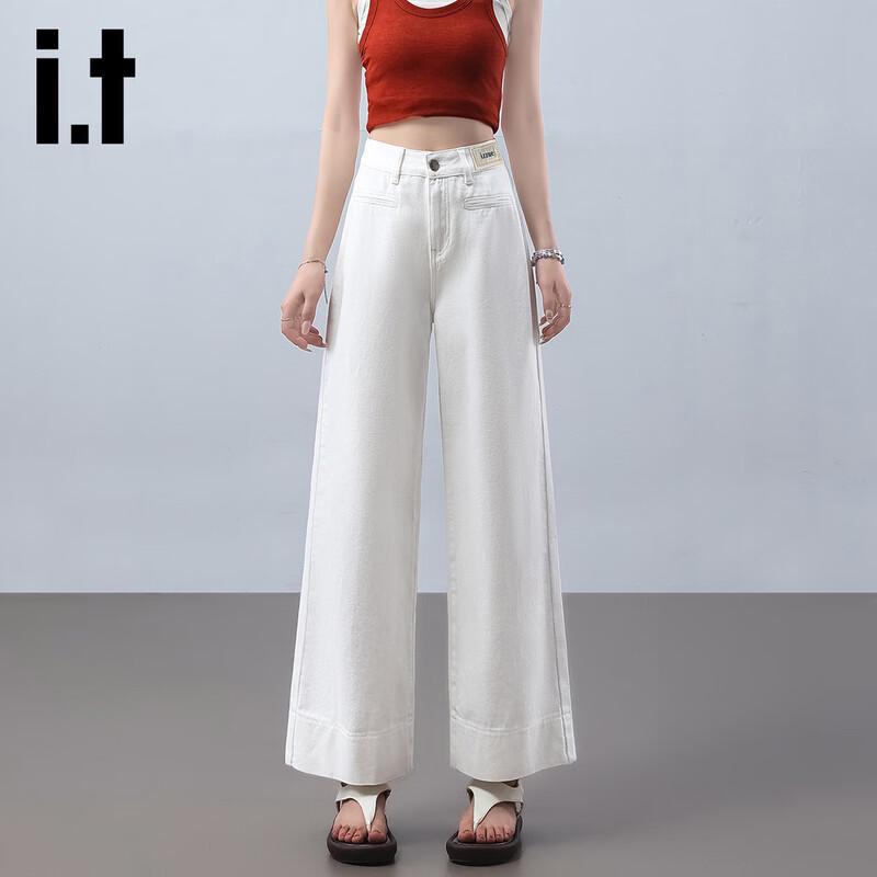 Izzue It Women's High-Waisted Wide-Leg Denim Pants